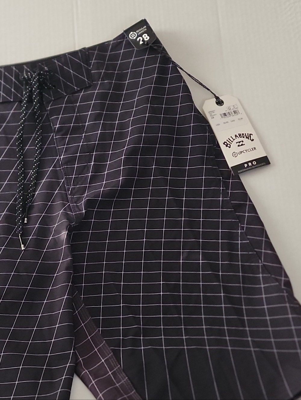 Billabong Black and Purple Grid Men's Fluid Pro Boardshorts 28 NWT - Picture 5 of 12